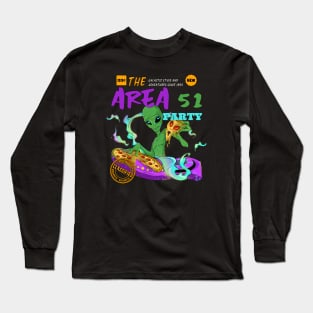 Pizza Party DJ Space Alien Long Sleeve T-Shirt